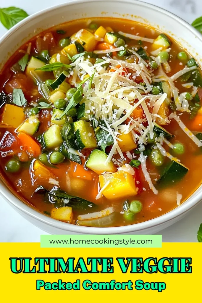Discover the ultimate veggie minestrone soup recipe that's packed with nutrition and flavor! This healthy vegetable soup recipe is not only easy to make but also a delightful vegetarian soup with pasta, featuring a medley of fresh ingredients. Perfect for any day, get ready to enjoy a comforting bowl of goodness with essential minestrone soup ingredients. Save this easy minestrone soup for later and enjoy a wholesome meal anytime! #MinestroneSoup #HealthyEating #VegetarianRecipes #SoupSeason