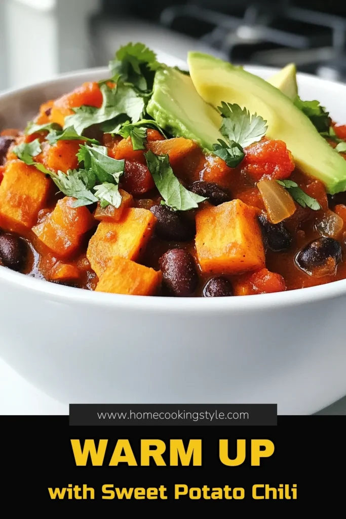 Looking for a delicious and healthy chili recipe? Try this Sweet Potato Black Bean Chili! This vegetarian chili with sweet potatoes combines flavorful spices and nutritious ingredients, making it perfect for any meal. It's an easy chili with black beans that's sure to satisfy. Whether you're meal prepping or cooking for friends, this sweet potato chili will become a favorite. Save this healthy chili recipe for your next cozy night in! #SweetPotatoChili #BlackBeanChiliRecipe #VegetarianChili #HealthyChiliRecipes