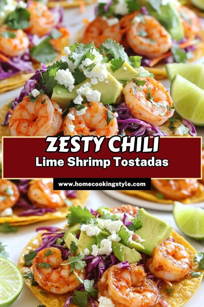 Savor the vibrant flavors of Chili Lime Shrimp Tostadas with this easy recipe! In just 30 minutes, you can whip up crispy tostadas topped with juicy, seasoned shrimp, creamy avocado, and crunchy cabbage. Perfect for any gathering or a weeknight dinner. Ready to impress your taste buds? Click through for the full recipe and bring a taste of the coast to your kitchen! #ShrimpTostadas #EasyRecipes #SeafoodLovers #MexicanCuisine