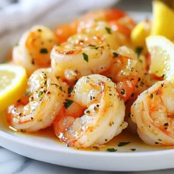 - 1 pound large shrimp, peeled and deveined - 4 cloves garlic, minced - 3 tablespoons olive oil - Zest of 1 lemon - Juice of 1 lemon - 1 teaspoon smoked paprika - 1/4 teaspoon red pepper flakes (optional) - Salt and freshly ground black pepper to taste The main ingredients for Lemon Garlic Roasted Shrimp make this dish pop with flavor. Large shrimp are the star. They are juicy and tender when cooked right. Minced garlic adds a strong and tasty kick. Olive oil helps the shrimp roast evenly. The zest and juice from the lemon give a fresh burst of flavor. Smoked paprika adds warmth, while red pepper flakes can spice things up if you like. - Fresh parsley, chopped for garnish - Additional lemon wedges For garnishing, fresh parsley adds color and a light taste. Plus, additional lemon wedges allow you to squeeze more juice on your shrimp. This extra touch makes each bite even better. You can be creative with your garnishes to make the dish look appealing and delicious. {{ingredient_image_1}} To start, gather your ingredients. You need olive oil, garlic, lemon zest, and spices. First, take a large bowl. Pour in 3 tablespoons of olive oil. Add 4 cloves of minced garlic. Then, zest one lemon and add it to the bowl. Squeeze in the juice of that lemon. Now, sprinkle in 1 teaspoon of smoked paprika and 1/4 teaspoon of red pepper flakes if you want some heat. Add salt and black pepper to taste. Mix everything well to ensure even distribution of flavors. Now, it's time to add shrimp to the marinade. Use 1 pound of large, peeled, and deveined shrimp. Toss the shrimp in the bowl. Make sure each piece is coated with the marinade. Let the shrimp marinate for about 15 minutes. This step helps the shrimp absorb all the zesty flavors. Preheat your oven to 400°F (200°C). While it heats up, prepare a baking sheet. Line it with parchment paper for easy cleanup. After marinating, spread the shrimp in a single layer on the baking sheet. Avoid crowding them; this helps them cook evenly. Roast the shrimp in the oven for 8 to 10 minutes. They are done when they turn pink and opaque. Be careful not to overcook them, as they can become rubbery. Once out of the oven, garnish the shrimp with fresh parsley for a bright finish. You can change the heat by adding red pepper flakes. Start with a little, then taste. If you like spice, add more. You can also switch herbs. Try fresh dill or oregano for a new twist. Set your oven to 400°F (200°C) for perfect roasting. This temp cooks shrimp fast and keeps them juicy. Watch closely as they roast. Shrimp cook quickly, so check at 8 minutes. They are done when pink and opaque. Overcooked shrimp become rubbery, so take them out on time. Serve the shrimp on lemon-infused rice or with garlic bread. This adds a nice touch. For color, use fresh parsley on top. You can also add lemon wedges on the side. It makes the dish look fresh and bright. Pro Tips Marinate for Maximum Flavor: Allowing the shrimp to marinate for at least 15 minutes helps to infuse them with the zesty lemon and garlic flavors for a more delicious result. Perfect Roasting Time: Keep a close eye on the shrimp while roasting; they should turn pink and opaque in 8-10 minutes. Overcooking can lead to a rubbery texture. Customize the Heat: Adjust the amount of red pepper flakes according to your heat preference. You can also add a pinch of cayenne for an extra kick. Fresh Herbs Matter: Always use fresh parsley for garnishing. It not only adds vibrant color but also enhances the overall freshness of the dish. {{image_2}} You can add fresh herbs to your shrimp for more taste. Try thyme or rosemary. They give a nice earthy flavor. You can also mix in other citrus fruits. Orange or lime juice can brighten the dish. This change makes the shrimp taste new and exciting. If you need gluten-free options, this recipe is great. All the ingredients are naturally gluten-free. Just make sure your spices are as well. For those on a low-carb diet, this dish fits perfectly. Shrimp are low in carbs but high in protein. Enjoy them without worry. You don’t have to roast shrimp in the oven. You can sauté them on the stovetop too. Heat some olive oil in a pan and cook the shrimp for a few minutes. This gives a quick and tasty meal. Another option is grilling. Grilling adds a nice smoky flavor. Just toss the shrimp on the grill for a few minutes. They’ll be full of flavor! To store leftover shrimp, place them in an airtight container. This keeps them fresh. Make sure they cool down first. You can refrigerate the shrimp for up to two days. When reheating, avoid the microwave if possible. Instead, warm them in a skillet on low heat. This helps keep them juicy. You can also add a splash of lemon juice for flavor. If you want to save shrimp for later, freezing works well. First, let the cooked shrimp cool completely. Then, place them in a freezer-safe bag. Remove as much air as you can to prevent freezer burn. You can freeze shrimp for up to three months. To thaw, move the bag to the fridge the night before. For a quick method, you can also run the bag under cold water. Avoid thawing shrimp in the microwave, as it can cook them unevenly. To keep shrimp juicy and tender, marinate them well. Use the marinade made of olive oil, garlic, lemon zest, and lemon juice. Let the shrimp sit in the marinade for about 15 minutes. This time lets the shrimp soak up all the tasty flavors. When cooking, avoid high heat and long cooking times. Roast the shrimp at 400°F for just 8 to 10 minutes. Watch them closely. They are done when they turn pink and opaque. Overcooking will make them tough. Yes, you can use frozen shrimp for this recipe. First, thaw the shrimp properly. The best way is to put them in the fridge overnight. If you need them fast, place them in a bowl of cold water for about 15-20 minutes. Change the water every few minutes. After thawing, remove the shells and devein them if needed. Then, you can follow the same steps in the recipe. Just remember to adjust cooking time if your shrimp are a bit larger or smaller. Lemon Garlic Roasted Shrimp tastes great with many side dishes. Here are a few ideas: - Lemon-infused rice: The rice soaks up the lemon flavor. - Garlic bread: Perfect for dipping into the leftover juices. - Green salad: A light salad with fresh veggies adds crunch. - Quinoa or couscous: These grains make a nice, hearty side. Mix and match to find your favorite combo! You can make tasty Lemon Garlic Roasted Shrimp with simple steps and ingredients. Start with the right shrimp and a flavorful marinade. Remember to not overcook the shrimp to keep them juicy. Try different spices and cooking methods to change it up. Store leftovers well to enjoy later. This dish is great for quick meals or impressing guests. With these tips, you will create a shrimp dish that delights everyone. Enjoy your cooking journey!