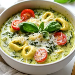 Creamy Pesto Tortellini Soup Comforting and Simple Dish