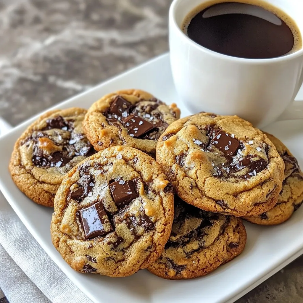 - 1 cup unsalted butter, softened - 1 cup brown sugar - 1/2 cup granulated sugar - 2 large eggs - 2 teaspoons vanilla extract - 2 cups all-purpose flour - 1/2 cup cocoa powder - 1 teaspoon baking soda - 1/2 teaspoon salt - 1 tablespoon instant espresso powder - 1 cup dark chocolate chunks - Sea salt flakes for topping The main star here is the instant espresso powder. It brings a rich coffee flavor to the cookies. This flavor pairs well with the chocolate. It gives you a nice boost too! Next, we have dark chocolate chunks. I prefer using chunks over chips. Chunks melt beautifully and add gooey pockets of chocolate in every bite. Butter is key for texture. Softened butter makes the cookies soft and chewy. Brown sugar adds moisture and a slight caramel flavor. Granulated sugar helps create that perfect crisp edge. Lastly, the sea salt flakes on top? They balance the sweetness and enhance the flavors. A sprinkle makes all the difference! If you do not have unsalted butter, you can use salted butter. Just skip the added salt in the recipe. For a lower sugar option, swap half of the brown sugar with applesauce. This change can make your cookies a bit softer. Prefer a different chocolate? You can use milk chocolate or even white chocolate. Each will give a unique twist to the flavor. If you want a gluten-free option, try using almond flour or a gluten-free flour blend. Just make sure it has a good binding agent. {{ingredient_image_1}} Start by gathering all your ingredients. You will need butter, sugars, eggs, and more. Preheat your oven to 350°F (175°C). Line two baking sheets with parchment paper. This helps the cookies not stick. 1. In a large bowl, cream together the softened butter, brown sugar, and granulated sugar. Mix until it becomes light and fluffy. 2. Next, add the eggs one at a time. Mix well after each egg. Stir in the vanilla extract for extra flavor. 3. In another bowl, whisk together the all-purpose flour, cocoa powder, baking soda, salt, and instant espresso powder. Make sure everything is well combined. 4. Gradually add the dry mix to the wet ingredients. Stir gently until just combined. Be careful not to overmix the dough. 5. Now, fold in the dark chocolate chunks. Make sure they are evenly spread throughout the dough. 6. Use a cookie scoop or a tablespoon to drop dough balls onto the prepared baking sheets. Leave some space between each cookie. 7. To finish, sprinkle a pinch of sea salt flakes on top of each cookie. This adds a nice touch! 8. Bake in your preheated oven for 10 to 12 minutes. The edges should be set, but the centers should still be soft. 9. Once baked, let the cookies cool on the baking sheets for 5 minutes. Then, transfer them to a wire rack to cool completely. To get the best texture, remember these points: - Cream the butter and sugars well for a light cookie. - Don’t overmix the dough; this keeps cookies soft. - Let the dough rest for a bit. This helps the flavors blend. - Use high-quality chocolate for richer taste. Following these steps will help you create the perfect espresso chocolate chunk cookies! Start with a clean kitchen. Gather all your ingredients before you begin. This helps you stay organized. Measure your ingredients accurately. Use dry measuring cups for flour and cocoa powder. Use liquid measuring cups for sugar and butter. Cream the butter and sugars until light and fluffy. This step adds air and makes cookies soft. Avoid using cold butter. Softened butter mixes better and creates a nice texture. Don't skip the sea salt flakes on top. They add a nice flavor contrast. Be careful not to overmix the dough. Overmixing can make cookies tough. Keep the cookie balls equal in size for even baking. Chilling the dough is a game changer. It helps the flavors develop and keeps cookies thick. Chill for at least 30 minutes. You can also add nuts or spices for extra flavor. Try adding a dash of cinnamon for warmth. The dark chocolate chunks give a rich taste, so don’t skimp on them. Pro Tips Use Quality Chocolate: For the best flavor, opt for high-quality dark chocolate chunks. It enhances the richness of the cookies. Chill the Dough: If you have time, chill the cookie dough for 30 minutes before baking. This helps the cookies maintain their shape and enhances the flavor. Experiment with Espresso: Adjust the amount of instant espresso powder to suit your taste. More espresso will intensify the coffee flavor! Store Properly: Keep leftover cookies in an airtight container to maintain their softness. They can also be frozen for longer storage. {{image_2}} You can easily change up the taste of your cookies. Adding nuts gives a nice crunch. Chopped walnuts or pecans work well. You can also mix in spices. A dash of cinnamon adds warmth. If you like heat, try some cayenne pepper. It gives a fun kick! Want a gluten-free version? Use almond flour or a gluten-free blend. This keeps the texture nice. For a vegan option, swap the butter for coconut oil. Use flax eggs instead of real eggs. Just mix one tablespoon of flaxseed meal with three tablespoons of water. Let it sit for a few minutes until it thickens. You can make these cookies fit any season. For fall, add pumpkin spice. It gives a cozy feel. During the holidays, try peppermint extract. It adds a festive twist. You can also sprinkle crushed candy canes on top for a pop of color. These small changes make each batch unique and fun! To keep your Espresso Chocolate Chunk Cookies fresh, store them in an airtight container. This helps prevent them from drying out. Place parchment paper between layers to keep them soft. You can also add a slice of bread to the container. This keeps the cookies moist and tasty. Store them at room temperature for up to five days. If you want to save some cookies for later, freezing is a great option. First, let the cookies cool completely. Then, place them in a single layer on a baking sheet. Freeze them for about an hour. Once frozen, transfer them to a freezer bag or airtight container. You can keep them frozen for up to three months. Just remember to label the bag! When you’re ready to enjoy your cookies, reheating them can bring back their fresh-baked taste. Preheat your oven to 350°F (175°C). Place the cookies on a baking sheet and heat for 5 to 7 minutes. You can also microwave them for about 10 to 15 seconds if you're in a hurry. Enjoy your warm cookies with a cup of coffee for the best experience! To make Espresso Chocolate Chunk Cookies from scratch, first, gather your ingredients. You need butter, sugars, eggs, vanilla, flour, cocoa powder, baking soda, salt, espresso powder, and dark chocolate chunks. Start by creaming the butter and sugars until light. Add the eggs and vanilla, mixing well. In another bowl, mix the dry ingredients. Slowly combine the wet and dry mixtures. Fold in chocolate chunks. Scoop dough onto baking sheets. Bake at 350°F for 10-12 minutes. Yes, you can use instant coffee. It will give a similar taste. However, espresso powder has a richer flavor. If you use instant coffee, adjust the amount for the best taste. Start with 1 tablespoon and see how it works. Store your cookies in an airtight container. This keeps them fresh longer. You can also use parchment paper between layers. This prevents them from sticking together. Keep them in a cool, dry place to maintain texture. Espresso Chocolate Chunk Cookies last about one week at room temperature. If you refrigerate them, they can last longer, about two weeks. For best taste, enjoy them fresh. Yes, you can make the dough ahead of time. Chill it in the fridge for up to three days. You can also freeze the dough for up to three months. Just scoop the dough balls, freeze them, and then bake straight from the freezer. Adjust the baking time slightly. In this article, we explored how to make delicious Espresso Chocolate Chunk Cookies. We covered key ingredients and their roles, plus substitutions to enhance your cookies. The step-by-step instructions guide you through preparation and baking with tips for perfect texture. You learned how to avoid common mistakes and enhance flavors. We also discussed fun variations and best storage practices. Enjoy these cookies fresh or frozen. With these tips, you will bake the best cookies every time!