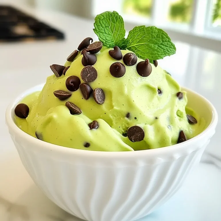 To make Mint Chocolate Chip Nice Cream, you need the following: - 4 ripe bananas, frozen and sliced - 1 cup coconut milk (full-fat for creaminess) - 1 teaspoon pure peppermint extract - 1/4 cup dark chocolate chips (dairy-free if desired) - 2 tablespoons maple syrup (optional, adjust for sweetness) - A few drops of green food coloring (optional, for color) If you have dietary needs, here are some easy swaps: - Use almond milk or oat milk instead of coconut milk for a lighter option. - Try agave nectar or honey instead of maple syrup for sweetness. - For a nut-free version, stick with coconut milk and dairy-free chips. Using good ingredients makes a big difference in flavor. - Choose ripe bananas; they are sweeter and creamier. - Select high-quality coconut milk for a rich texture. - Use pure peppermint extract for the best mint flavor. - Dark chocolate chips should be at least 60% cocoa for rich taste. When you focus on quality, your nice cream will shine! {{ingredient_image_1}} First, gather all your ingredients. You need four ripe bananas, one cup of coconut milk, and one teaspoon of pure peppermint extract. Grab a 1/4 cup of dark chocolate chips and two tablespoons of maple syrup if you want it sweeter. You may also want green food coloring for fun. Start with your frozen bananas. Place them into a high-speed blender or food processor. Add the coconut milk next. Blend these together until the mix is smooth and creamy. You might have to scrape down the sides to get it all mixed well. Once it's smooth, add the peppermint extract and maple syrup. Blend again until everything is combined. If you want it to be green, add a few drops of food coloring and blend until you see your desired shade. Now, you’ll fold in the chocolate chips. Take a spatula and gently mix in the dark chocolate chips. Be careful not to over-mix. This keeps the chips whole and gives a nice crunch. Once mixed, transfer the nice cream into an airtight container. Spread it evenly, then freeze it for at least two hours. After freezing, scoop it into bowls or cones, and enjoy your mint chocolate chip nice cream! To get that perfect creamy nice cream, frozen bananas are key. Make sure your bananas are ripe and frozen solid. The coconut milk adds creaminess. I recommend using full-fat coconut milk for the richest texture. Blend until it is smooth, but don't rush. Stop to scrape the sides often. This keeps everything mixed well. If your nice cream is too thick, add a splash more coconut milk. Blend again until you reach your desired creaminess. Taste is personal. The bananas are sweet, but you can adjust sweetness. If you want it sweeter, add maple syrup. Start with 2 tablespoons. Blend and taste. If you need more, add slowly. Remember, you can always add but can’t take away. If it’s too sweet, you can balance it with a bit more peppermint extract. This adds flavor without extra sugar. How you serve nice cream can make it even more fun. I love to scoop it into bowls or waffle cones. For a fancy touch, top with fresh mint leaves. Sprinkle extra chocolate chips on top for a nice look. You could also drizzle some melted dark chocolate. This adds a nice visual and tastes great. Get creative, and make it your own! Pro Tips Use Ripe Bananas: The riper the bananas, the sweeter and creamier your nice cream will be. Look for bananas with brown spots for optimal flavor. Customize the Sweetness: Adjust the maple syrup according to your taste preference. If your bananas are very ripe, you might not need any additional sweetener. Chill Your Mixing Bowl: To keep your nice cream extra cold while blending, chill your mixing bowl in the freezer for 10-15 minutes before use. Experiment with Flavors: Feel free to mix in other ingredients like crushed Oreos or nuts for added texture and flavor. You can also swap peppermint for other extracts! {{image_2}} You can change the flavor of your nice cream easily. Try adding fruits like strawberries or mangoes. Just blend in one cup of your chosen fruit with the bananas. This adds a fun twist and extra sweetness. Mix-ins can make your nice cream even better. Consider adding chopped nuts like walnuts or almonds. You can also try dried fruits like cranberries or apricots for extra texture and flavor. Just fold in about 1/4 cup of your mix-ins after blending. This nice cream is already vegan if you use coconut milk. If you need a nut-free option, choose dark chocolate chips that are dairy-free and nut-free. Make sure to check labels to avoid allergens. This way, everyone can enjoy your creamy delight! To keep your mint chocolate chip nice cream fresh, store it in an airtight container. Make sure the lid seals tightly to keep out air. This will help prevent ice crystals from forming on the surface. You can also press plastic wrap directly onto the nice cream's surface before sealing the container. This extra step helps keep it creamy and tasty. You can store your nice cream in the freezer for about two weeks. After that time, it may lose some of its flavor and texture. If you freeze it for too long, it might become hard and icy. Try to enjoy it within the first two weeks for the best taste. When you’re ready to enjoy your nice cream again, take it out of the freezer. Let it sit at room temperature for about 5 to 10 minutes. This short wait makes it easier to scoop. If it’s still too hard, you can use a microwave on low power for about 10 seconds. Be careful not to melt it. Serve it in bowls or cones and add extra toppings for fun! Yes, you can use fresh mint. Chop about 1/4 cup of fresh mint leaves. Blend them with the bananas and coconut milk. This will give your nice cream a fresh taste. But, the flavor may not be as strong as the extract. You can add more fresh mint to suit your taste. To freeze bananas, peel them first. Cut the bananas into slices. Spread the slices on a baking sheet lined with parchment paper. Make sure they don’t touch each other. Freeze them for about 2 hours. Once frozen, transfer the slices to a freezer bag. This helps keep them fresh. Yes, this recipe is gluten-free. All the ingredients used are free of gluten. You can enjoy this mint chocolate chip nice cream without worry. It’s safe for those who have gluten allergies or sensitivities. In this blog post, I covered all you need to make nice cream, from ingredients to storage. You learned about the right ingredients, substitutes, and how to choose quality items. I gave you step-by-step instructions and shared tips for perfect texture and taste. You can explore variations like adding fruits or nuts to create your flavor. Lastly, I told you how to store it for freshness. Try these tips to create your delicious treat!