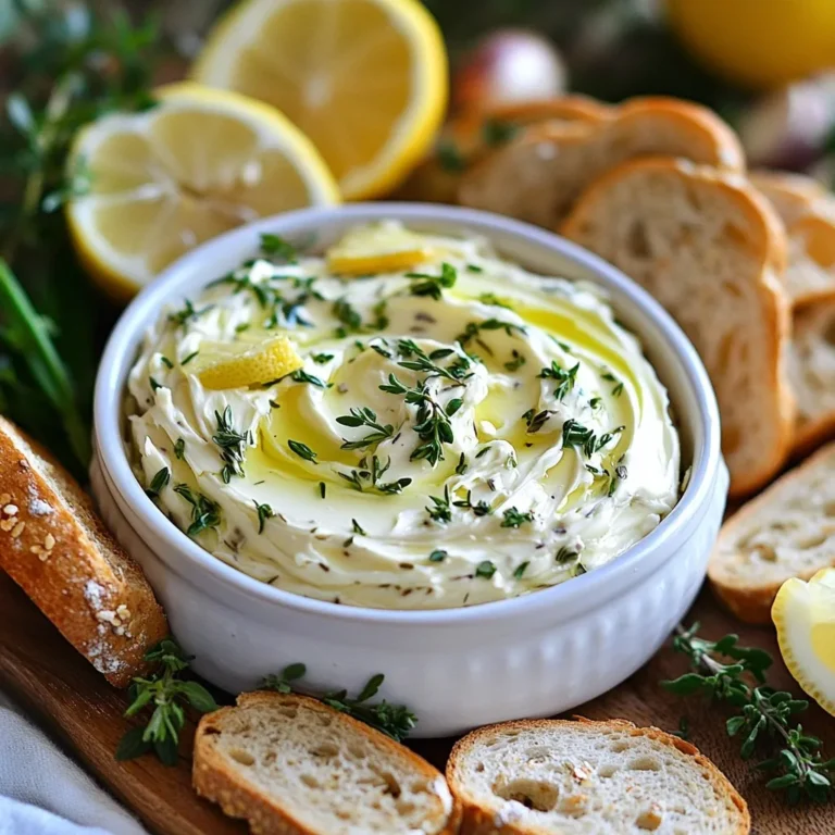 - 1 cup unsalted butter, softened - 4 cloves garlic, minced - 1 tablespoon fresh rosemary, chopped - 1 tablespoon fresh thyme, chopped - 1 tablespoon fresh parsley, chopped - Zest of 1 lemon - Salt and pepper to taste - Assorted bread and crackers for serving - Optional: drizzle of balsamic glaze for topping Gather these ingredients before you start. It helps to have everything ready. Use fresh herbs for the best taste. You can find rosemary, thyme, and parsley at your local store. Make sure your butter is soft. This will make it easy to mix. If it is cold, let it sit out for a bit. Mince the garlic finely. This allows the flavor to spread well. The lemon zest adds a nice touch of brightness. For serving, have a mix of breads and crackers. Baguette slices, crostini, and whole-grain crackers work well. You can add a balsamic glaze on top if you want. This gives a sweet and rich flavor. Now that you have your ingredients, you’re ready to make a tasty garlic herb butter board! {{ingredient_image_1}} To start, gather your ingredients. You need softened butter, minced garlic, and fresh herbs like rosemary, thyme, and parsley. Don’t forget the lemon zest, salt, and pepper. 1. In a medium bowl, add 1 cup of softened butter and 4 cloves of minced garlic. 2. Then, mix in 1 tablespoon of chopped rosemary, 1 tablespoon of chopped thyme, and 1 tablespoon of chopped parsley. 3. Next, add the zest of 1 lemon along with salt and pepper to taste. 4. Use a fork or spatula to blend everything well. Make sure it’s fluffy and well mixed. Now it's time to serve your garlic herb butter. 1. Carefully transfer the butter mixture to a wooden or ceramic serving board. 2. With the back of a spoon, create swirls and decorative patterns on the butter’s surface. Make it look pretty; it adds to the fun! For a great presentation, surround the butter with bread and crackers. 1. Use assorted varieties like baguette slices, crostini, and whole-grain crackers. 2. If you like, drizzle balsamic glaze over the butter for extra flavor. This adds a nice touch of sweetness. This garlic herb butter board is perfect for sharing at gatherings. Enjoy the flavors and the fun! To make a great garlic herb butter, start with the right texture. Your butter should be soft but not melted. It makes mixing easier. Use a fork or spatula to blend the butter and herbs well. You want a fluffy and creamy mix. Balancing flavors is key. Add salt and pepper to taste, but start small. You can always add more later. The garlic and herbs bring their own flavors, so be careful not to overpower them. To make your butter board pop, add fresh herbs. Sprinkle chopped herbs like parsley or thyme around the butter. This adds color and a fresh look. Lemon wedges also brighten the board. They give a nice contrast and a zesty touch. For an Instagram-worthy board, think about how you arrange the bread and crackers. Use a mix of shapes and sizes. Place them in a way that invites guests to dig in. Don’t forget to add swirls in the butter for a fun pattern. A drizzle of balsamic glaze on top can add richness and shine. This will make your butter board look even more tempting! Pro Tips Use Room Temperature Butter: Make sure your butter is softened to room temperature for easy mixing, ensuring a smooth and creamy texture. Experiment with Herbs: Feel free to mix and match different herbs like basil, dill, or chives to customize the flavor profile of your butter. Add Heat: For a spicy kick, consider adding a pinch of red pepper flakes or some finely chopped jalapeños to the butter mixture. Chill for Firmness: If you prefer a firmer butter, chill the board in the refrigerator for about 30 minutes before serving to solidify the texture. {{image_2}} You can change the herbs in this recipe. Try using basil or oregano instead of rosemary. You can mix and match to find your favorite. If you want a little heat, add some chili flakes. Just a pinch can make a big difference. You may also use garlic powder if you don't have fresh garlic. This will still give the butter great flavor. This garlic herb butter pairs well with many foods. You can serve it with fresh veggies like carrots, cucumbers, or bell peppers. They add a nice crunch. You can also use it as a spread for sandwiches or burgers. Another idea is to use it in pasta dishes. Just toss it in hot pasta for a quick sauce. The options are endless! Enjoy experimenting with this tasty butter in new ways. To keep garlic herb butter fresh, store it in the fridge. Use an airtight container. This method helps keep moisture out. You can also wrap the butter in plastic wrap. Make sure it is tightly sealed. This will help maintain its rich flavor and texture. Garlic herb butter lasts about one week in the fridge. Check for any changes in color or smell. If it looks odd or has a sour smell, it may be spoiled. Use your senses to ensure it's still good. If you want it to last longer, consider freezing it. It can last up to three months in the freezer. Just thaw it in the fridge before use. How do you make garlic herb butter from scratch? To make garlic herb butter, you need simple ingredients. Start with 1 cup of softened unsalted butter. Add 4 cloves of minced garlic and 1 tablespoon each of chopped rosemary, thyme, and parsley. Mix in the zest of 1 lemon and season with salt and pepper. Use a fork to blend everything until fluffy. Can I use salted butter instead of unsalted? Yes, you can use salted butter. However, unsalted butter lets you control the salt taste better. If you use salted butter, you may want to skip adding extra salt. Balance the flavor by tasting as you mix. What are the best types of bread or crackers to serve? For serving, choose a variety of breads and crackers. Baguette slices, crostini, and whole-grain crackers work well. The crispness of crackers pairs nicely with the creamy butter. You can also try sourdough or ciabatta for a nice touch. How can I incorporate garlic herb butter into other recipes? Garlic herb butter is very versatile. You can use it to flavor vegetables or pasta. Spread it on meat before grilling for a tasty finish. You can also melt it over popcorn for a fun snack. The options are endless! Garlic herb butter is simple and tasty. We gathered the best ingredients, like garlic and fresh herbs, to make it special. Mixing these elements creates a flavorful spread for bread and crackers. Remember to balance the flavors so every bite is great. Explore variations for your taste and present it nicely for friends. Store it well to keep it fresh. Enjoy making this butter board at home, and share it with those you love.