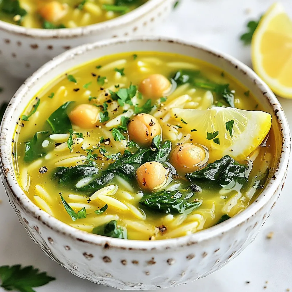 Lemon Garlic Chickpea Orzo Soup Flavorful and Healthy