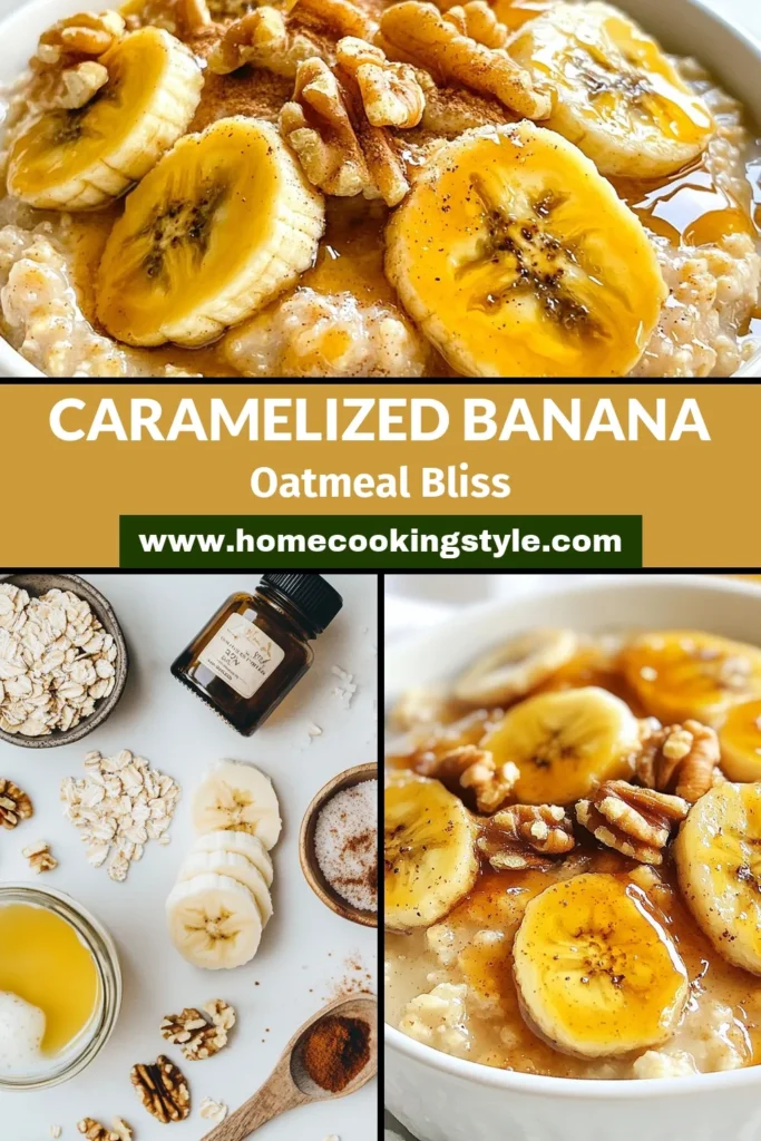 Enjoy a delicious start to your day with this Caramelized Banana Oatmeal, perfect for a quick breakfast. This healthy banana oatmeal features creamy almond milk oatmeal, cooked to perfection and topped with golden, caramelized bananas. Try this easy recipe packed with flavor and nutrition! Perfect for busy mornings. Save this recipe and enjoy a delightful breakfast anytime! #OatmealRecipes #HealthyBreakfast #QuickRecipes #BananaOatmeal