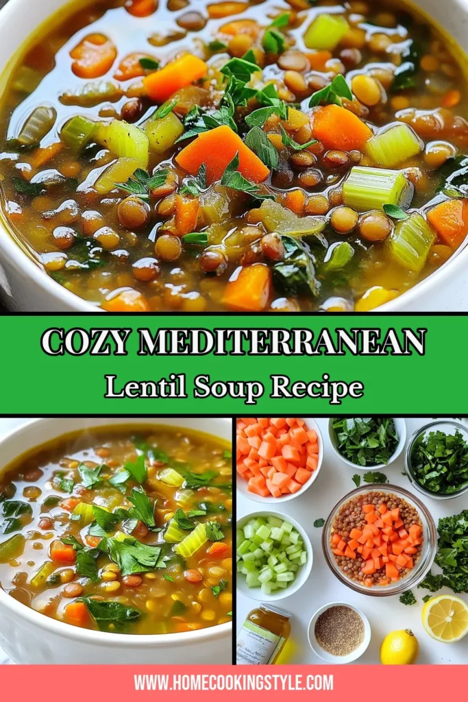 Discover the deliciousness of Mediterranean lentil soup, a perfect blend of flavors and textures for anyone seeking healthy lentil recipes. This easy lentil soup comes packed with vibrant veggies and nutrient-rich spinach, making it an ideal option for vegetarian soup recipes. Enjoy this hearty dish in just 40 minutes and warm up your day! Save this Mediterranean lentil soup recipe and share it with friends! #LentilSoup #VegetarianRecipes #HealthyEating #MediterraneanCuisine