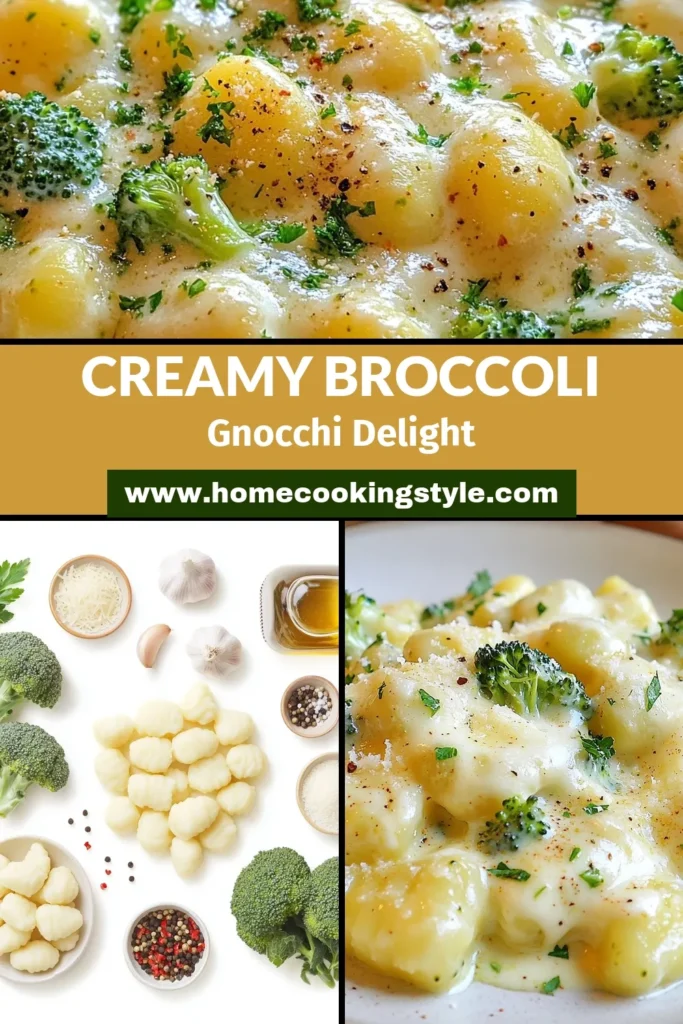 Indulge in this creamy broccoli gnocchi skillet, a quick and easy broccoli recipe that's sure to satisfy! This potato gnocchi recipe combines tender gnocchi with sautéed broccoli in a luscious creamy pasta with cheese sauce. Perfect for busy weeknights, this skillet gnocchi dish is delicious and comforting. Try it tonight and impress your family! Save this recipe for later! #CreamyBroccoliGnocchi #EasyBroccoliRecipe #SkilletGnocchi #PastaRecipe