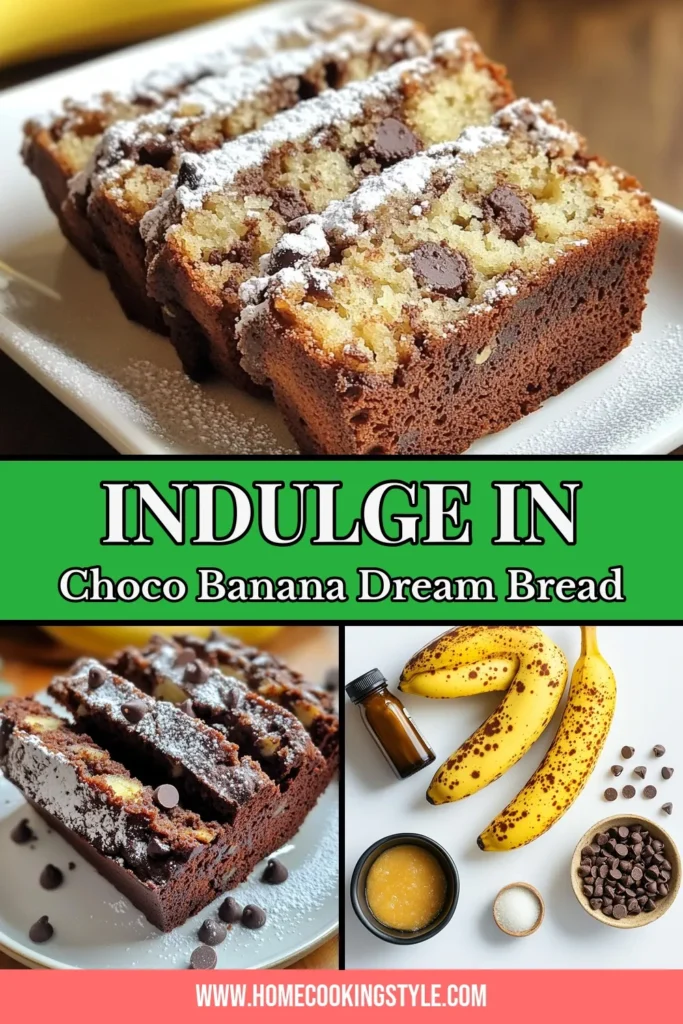Indulge in this easy Choco-Banana Bread recipe that’s perfect for any occasion. This vegan banana bread combines ripe bananas and coconut oil, making it a healthy chocolate bread option. With delicious vegan chocolate chips, this moist coconut oil banana bread is sure to satisfy your sweet cravings. Ready in just over an hour, this easy banana bread recipe is perfect for sharing. Save this recipe for your next baking adventure! #VeganBaking #HealthyRecipes #BananaBread #ChocoBanana