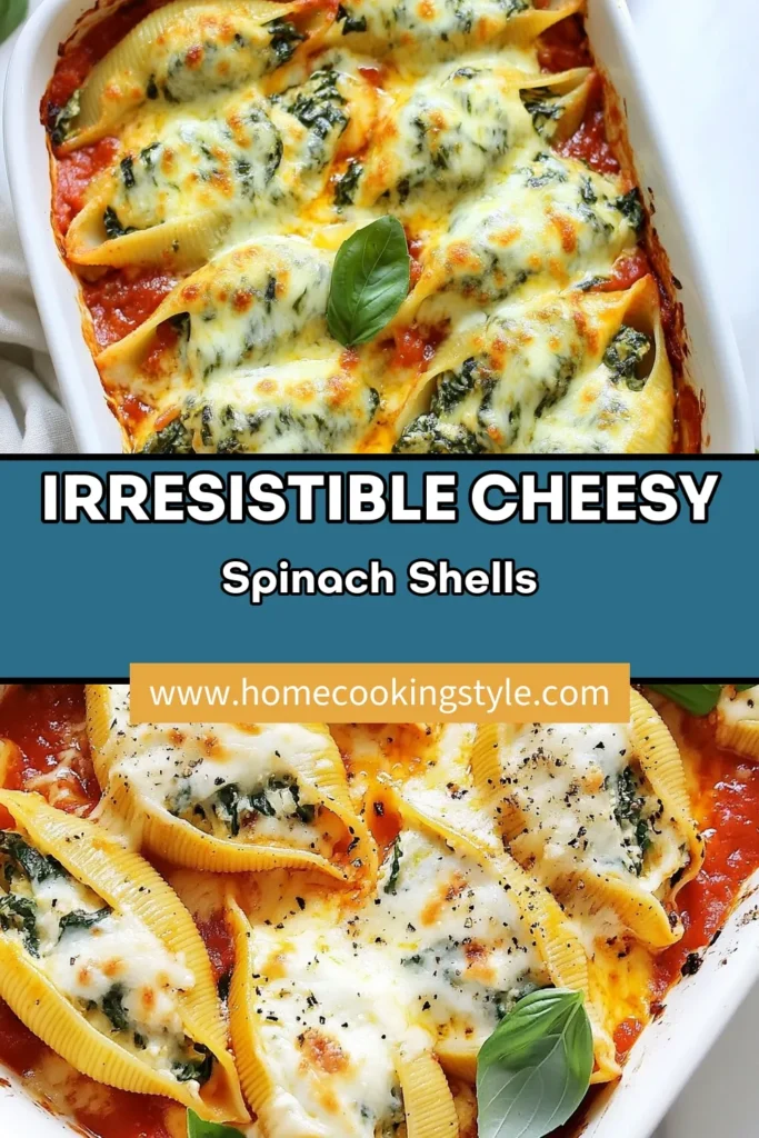 Discover the ultimate comfort food with these Cheesy Spinach Stuffed Shells! This mouthwatering baked stuffed shells recipe features ricotta stuffed pasta shells bursting with flavor from spinach and cheese. Perfect for anyone searching for easy vegetarian pasta recipes, this dish is sure to impress. Don't miss out on this delicious spinach and cheese pasta – save for your next dinner! #VegetarianPasta #PastaLovers #CheesyDelight #BakedPasta