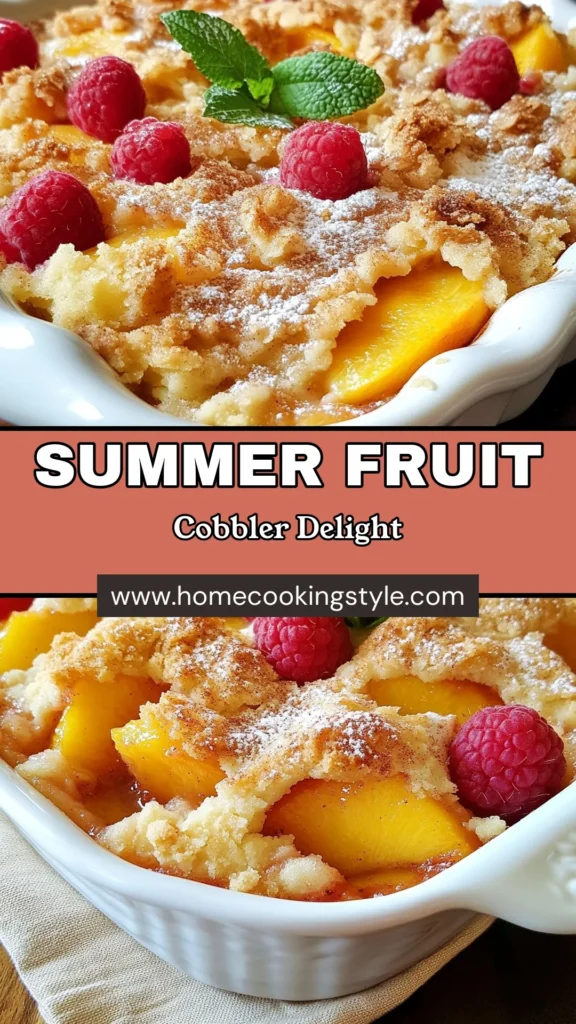 Indulge in the summer with this easy peach raspberry cobbler recipe! This homemade cobbler combines fresh peaches and raspberries for a delightful dessert. Follow our peach raspberry baking instructions to create a warm, comforting treat that your family will love. Perfect for warm evenings, serve it with ice cream or whipped cream. Save this delicious peach raspberry dessert for your next gathering! #PeachCobbler #SummerDessert #HomemadeCobbler #BakingRecipes