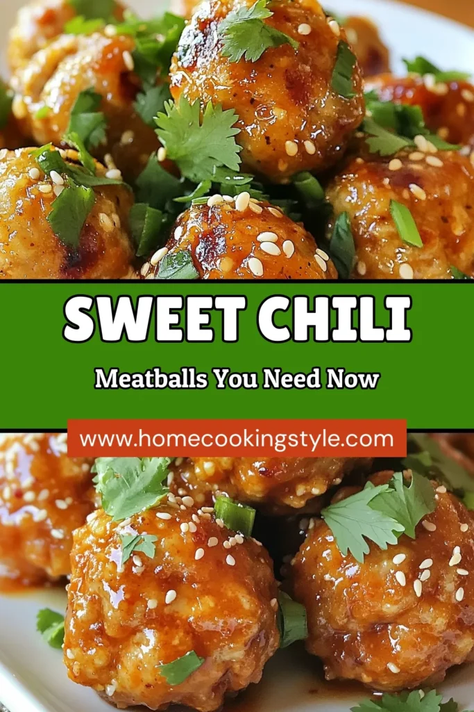 Savor the delightful flavors of sweet chili meatballs with this easy Asian meatball recipe! Perfectly baked chicken or ground turkey meatballs coated in a delicious sweet chili sauce glaze make for a satisfying family meal. Try these ground turkey recipes for a healthier twist on a classic dish. Don't miss out—save this recipe for your next dinner idea! #SweetChiliMeatballs #AsianMeatballRecipe #GroundTurkeyRecipes #BakedChickenMeatballs