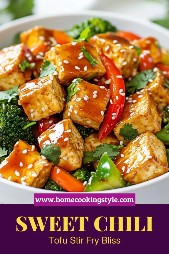 Discover a vibrant Sweet Chili Tofu Stir-Fry that’s both delicious and healthy! This tofu stir-fry recipe combines firm tofu with fresh veggies for a quick vegetable stir-fry that’s perfect for any night of the week. Packed with Asian-inspired flavors, it’s a must-try for your healthy tofu recipes collection. Get inspired to cook today and save this tasty dish for later! #TofuStirFry #HealthyRecipes #AsianInspired #QuickMeals