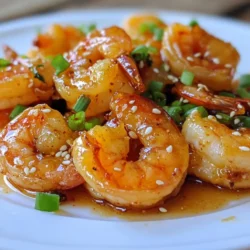 - 1 pound large shrimp, peeled and deveined - 3 tablespoons honey - 4 cloves garlic, minced - 2 tablespoons soy sauce (low sodium) - 1 tablespoon fresh ginger, grated - 1 tablespoon sesame oil - 1 tablespoon rice vinegar - 1 teaspoon red pepper flakes (adjust for spice level) You will need large shrimp for this dish. They soak up the glaze well. Honey adds a sweet touch that pairs great with the garlic. Minced garlic gives a strong flavor. Soy sauce adds salt and umami. Fresh ginger brings warmth. Sesame oil adds rich taste. Rice vinegar adds a tangy note. Red pepper flakes offer spice. Adjust the heat to your liking. - 2 green onions, sliced - Sesame seeds Garnishes make your dish pop. Sliced green onions add freshness and color. Sesame seeds provide a nice crunch. These add fun textures and bright flavors. You can use them or skip them based on your taste. {{ingredient_image_1}} To start, grab a medium bowl. In it, whisk together these ingredients: - 3 tablespoons honey - 4 cloves garlic, minced - 2 tablespoons low-sodium soy sauce - 1 tablespoon fresh ginger, grated - 1 tablespoon sesame oil - 1 tablespoon rice vinegar - 1 teaspoon red pepper flakes Mix until everything blends well. The honey gives a sweet touch. The garlic adds depth. Red pepper flakes bring a kick. This marinade is key for flavor. Now it’s time for the shrimp. Use 1 pound of large shrimp, peeled and deveined. Add the shrimp to the bowl with your marinade. Make sure each shrimp gets coated well. This step is crucial. Let the shrimp sit in the marinade for at least 15-20 minutes. This allows the flavors to soak in and makes them tasty. Next, heat a large skillet over medium-high heat. It should be hot before you add the shrimp. Pour the marinated shrimp and all the marinade into the skillet. Cook the shrimp for about 2-3 minutes on each side. You’ll know they are done when they turn pink. Be careful not to overcook them. Overcooked shrimp can become tough. Once cooked, remove the skillet from the heat. Let the shrimp rest for a minute. This helps keep them juicy. Transfer the shrimp to a serving platter and drizzle any leftover glaze over them. Garnish with sliced green onions and sesame seeds for extra flavor and crunch. Enjoy your delicious honey garlic glazed shrimp! To get the right glaze, you can play with the honey and soy sauce. If you want it sweeter, add more honey. For a bolder taste, use extra soy sauce. You can also change the heat level. To make it spicier, increase the red pepper flakes. Start with a small amount and taste as you go. This way, you can find the balance that suits you best. Cooking shrimp takes just a few minutes. Watch for the color change. When shrimp turn pink, they are almost done. They should curl slightly but not become tight. If they look firm and white, you might have overcooked them. Aim for about 2-3 minutes per side. Keep an eye on them to ensure they stay juicy and tender. Honey garlic glazed shrimp pairs well with many sides. Serve it over rice or noodles for a full meal. You can also add a fresh salad for crunch. Steamed veggies like broccoli or snap peas work great too. For extra flavor, drizzle more glaze on top before serving. Don't forget to garnish with green onions and sesame seeds for a pop of color and taste! Pro Tips Marinate Longer: For even richer flavor, consider marinating the shrimp for up to an hour in the refrigerator. This allows the shrimp to absorb more of the marinade's flavors. Use Fresh Ingredients: Fresh garlic and ginger make a significant difference in the taste of this dish. Whenever possible, opt for fresh over powdered ingredients. Control the Heat: Adjust the amount of red pepper flakes according to your spice preference. For a family-friendly version, start with half the amount and add more if desired. Perfect Cooking Time: Cook the shrimp just until they turn pink and opaque. Overcooking can lead to a rubbery texture, so keep an eye on them while cooking. {{image_2}} You can make your honey garlic glazed shrimp even better by adding veggies. Broccoli, bell peppers, and snap peas work well. Just chop them into bite-sized pieces. Sauté the vegetables in the skillet before adding the shrimp. This way, they get nice and tender. You can also try adding zucchini or carrots for extra color. Each veggie brings its own taste and crunch. Mixing in vegetables makes your meal more fun and healthy. If shrimp isn’t your thing, you can use chicken or tofu. For chicken, cut boneless pieces into small chunks. Marinate them just like the shrimp. Cook the chicken until it is golden brown and fully cooked. For tofu, use firm tofu and press it to remove water. Cut it into cubes and marinate. Sauté the tofu until it is crispy. Both options give a different twist to this recipe while keeping it simple and tasty. You can change the flavors by adding citrus or herbs. Try adding the juice of a lime or lemon for a fresh twist. You can also mix in fresh herbs like cilantro or basil. For a spicy kick, add more red pepper flakes or a splash of hot sauce. These small changes can create a whole new dish. Experimenting with flavors keeps your meals exciting and delicious! To store leftovers properly, let the shrimp cool down first. Place them in an airtight container. Cover it tightly to keep air out. Store the container in the fridge. The shrimp will stay fresh for up to two days. For freezing cooked shrimp, ensure they are fully cooled. Arrange the shrimp in a single layer on a tray. This prevents them from sticking together. Once frozen, transfer them to a freezer-safe bag. Remove as much air as possible before sealing. Frozen shrimp are best used within three months for the best taste. To safely reheat shrimp, use low heat on the stove. Place the shrimp in a skillet with a splash of water or oil. Heat them gently for about 2-3 minutes. Stir often to prevent sticking and ensure even heating. Avoid high heat, as it may overcook the shrimp. They are ready when they are warm and pink again. Yes, you can prepare Honey Garlic Glazed Shrimp ahead of time. To do this, marinate the shrimp for 15-20 minutes. After marinating, cook the shrimp as directed. If you want to save time, cook the shrimp in advance and store it in the fridge. Just reheat it gently before serving. This way, you can enjoy a tasty meal without much fuss. If you need a substitute for honey, consider using maple syrup or agave nectar. Both options work well. Maple syrup will add a unique flavor, while agave nectar is milder. You might also try brown sugar mixed with water for a similar taste. Just remember, these alternatives may change the final flavor a bit. Shrimp are fully cooked when they turn pink and curl into a "C" shape. This usually takes 2-3 minutes on each side. You can also check the internal temperature, which should reach 120°F. Avoid overcooking, as shrimp can become tough. If they look opaque and firm, they are ready to enjoy! This blog post explored how to make delicious Honey Garlic Glazed Shrimp. We covered the main ingredients like shrimp, honey, and garlic, along with optional garnishes. You learned how to prepare the marinade, marinate the shrimp, and the best cooking methods. I shared tips for the perfect glaze and avoiding overcooked shrimp. In the end, you can enjoy this simple dish with variations using different proteins or veggies. Remember, practice makes perfect, so don’t hesitate to experiment. Enjoy your cooking journey!