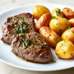 Garlic Herb Steak Bites with Potatoes Delight