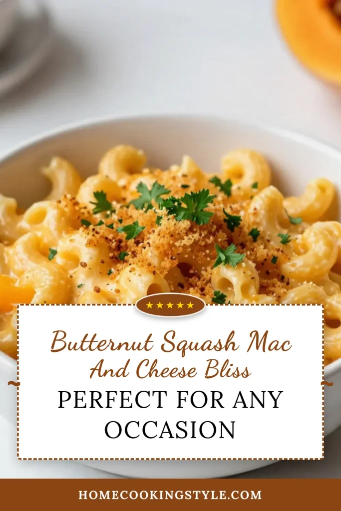 Craving a comforting dish? Try this Butternut Squash Mac and Cheese! It’s a creamy mac and cheese recipe that's not only delicious but also healthy and vegetarian. Perfect for fall comfort food recipes, this twist on classic mac and cheese features nutritious butternut squash for a rich, savory flavor. Easy to make, you’ll love every bite! Save this recipe for a cozy night in. #ButternutSquash #MacAndCheese #FallRecipes #HealthyEating