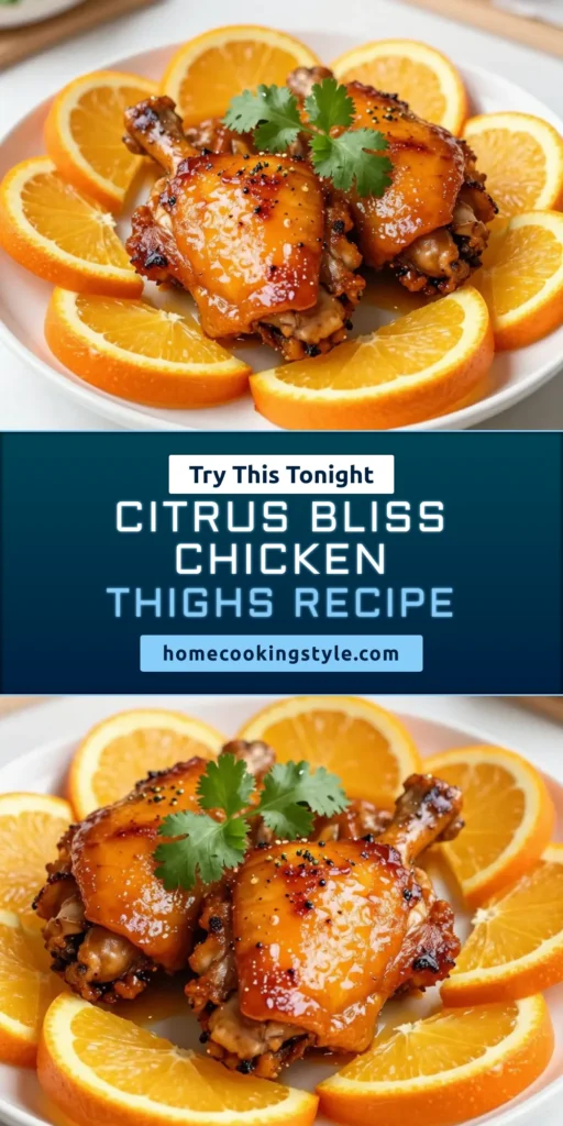 Indulge in these delicious orange glazed chicken thighs, a must-try baked chicken thigh recipe that bursts with flavor. This easy orange chicken recipe features a sticky orange chicken glaze made with fresh orange juice, honey, and aromatic spices. Perfect for weeknight dinners, serve these citrus chicken thighs with rice or a fresh salad. Save this recipe for a delightful meal your family will love! #OrangeGlazedChickenThighs #EasyOrangeChicken #BakedChickenThighs #CitrusChickenThighs