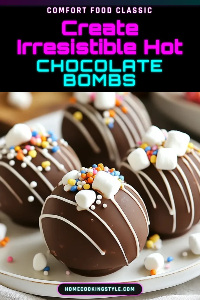 Indulge in the magic of homemade hot chocolate bombs with this delightful chocolate sphere recipe! Perfect for cozy nights, these DIY cocoa bombs effortlessly transform hot milk into a rich, festive drink. With layers of smooth chocolate and a surprise mix of cocoa, marshmallows, and sprinkles, they are sure to impress. Try making these delicious hot chocolate bombs today and elevate your festive drink recipes! Save and share! #HotChocolateBombs #HomemadeHotChocolate #FestiveDrinks #DIYCocoaBombs