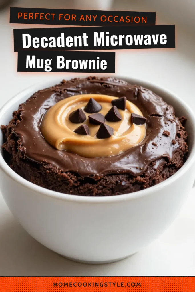 Indulge in an easy and delicious Chocolate Peanut Butter Mug Brownie that combines your favorite flavors in just minutes! This quick mug cake recipe is perfect for a satisfying peanut butter dessert. Just mix, microwave, and enjoy a decadent chocolate mug brownie topped with creamy peanut butter. Ready in 5 minutes, this microwave brownie recipe is a must-try! Save this quick treat now! #ChocolateMugBrownie #PeanutButterDessert #QuickMugCake #EasyChocolateDessert