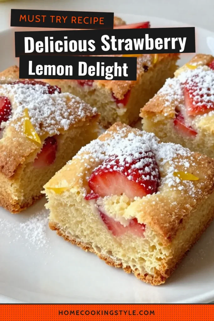Indulge in the delightful flavors of strawberry lemon blondies! This easy blondie recipe combines fresh strawberries and zesty lemon for the ultimate fruity dessert bars. Perfect for any occasion, these lemon strawberry desserts are sure to impress. With just a few simple ingredients, you can make homemade blondies with fruit that everyone will love. Try this recipe today and elevate your dessert game! #StrawberryLemonBlondies #EasyBlondieRecipe #FruityDessertBars #LemonStrawberryDessert