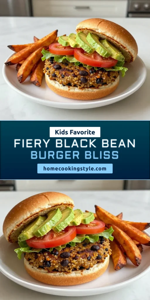 Savor the flavor of these spicy black bean burgers! This vegetarian burger recipe combines black beans, quinoa, and spices for a delicious and nutritious meal. Perfect for healthy burger alternatives, these quinoa black bean patties are easy to make at home. Enjoy a homemade veggie burger that’s packed with flavor and goodness. Don’t miss out on this tasty treat—save the recipe now! #SpicyBlackBeanBurgers #VegetarianBurgerRecipe #HealthyEating #VeggieBurgerLove