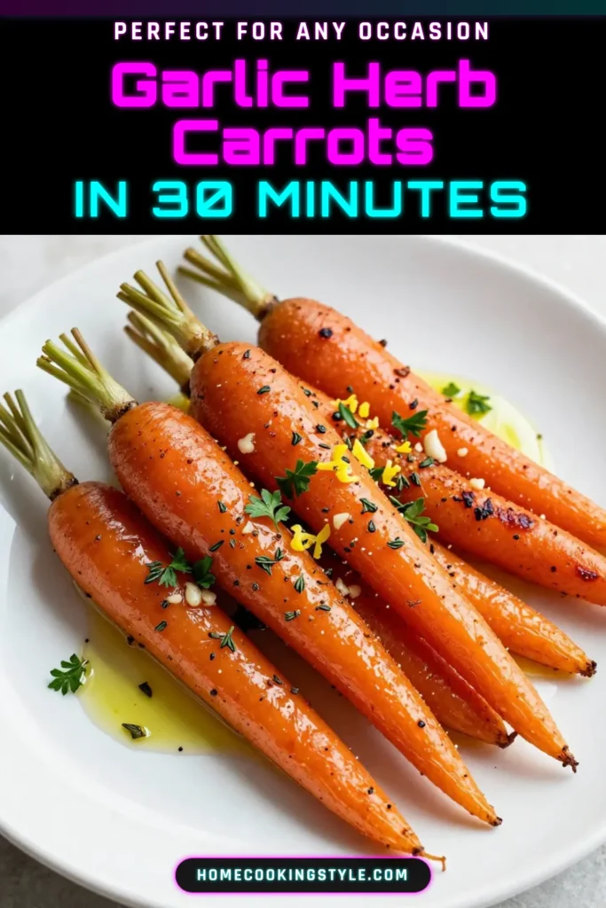 Discover the deliciousness of garlic herb roasted carrots with this simple roasted baby carrots recipe! Perfect as an easy carrot side dish, these oven roasted carrots with garlic are a crowd-pleaser. With minimal prep and a delightful caramelized carrot recipe, you’ll want to make it again and again. Ready to impress at your next meal? Try this recipe and save for later! #GarlicHerbRoastedCarrots #RoastedCarrots #EasySideDish #CaramelizedCarrots
