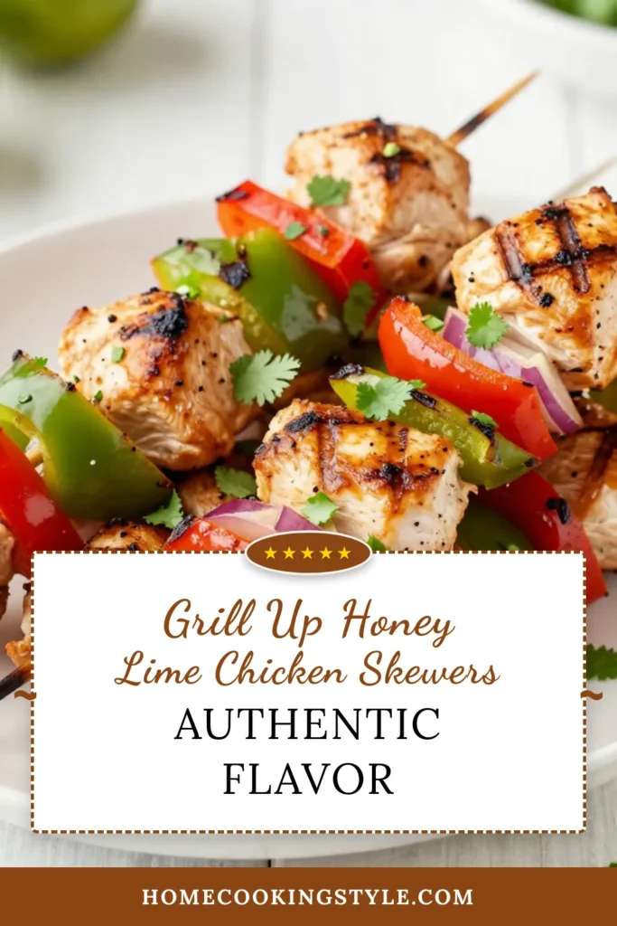 Discover the ultimate summer grilling recipe with these delicious honey lime chicken skewers! Perfect for outdoor gatherings, these easy chicken skewers are marinated to perfection and packed with flavor. The combination of honey, lime, and spices creates mouthwatering marinated chicken skewers that everyone will love. Try this grilled chicken recipe today and elevate your BBQ game! Save this for your next cookout! #HoneyLimeChickenSkewers #EasyChickenSkewers #SummerGrillingRecipes #GrilledChickenRecipes