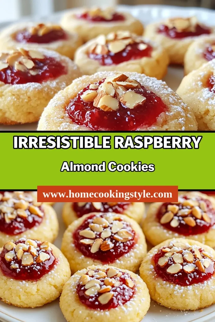 Discover the delightful world of Raspberry Almond Cookies with this easy thumbprint cookie recipe. Bursting with almond extract, these raspberry jam cookies are perfect for any occasion. Made with simple ingredients, you can whip up these delicious almond extract cookies in no time. Elevate your baking game and impress your loved ones today! Save this recipe for later! #RaspberryAlmondCookies #ThumbprintCookies #EasyCookieRecipes #BakingLove