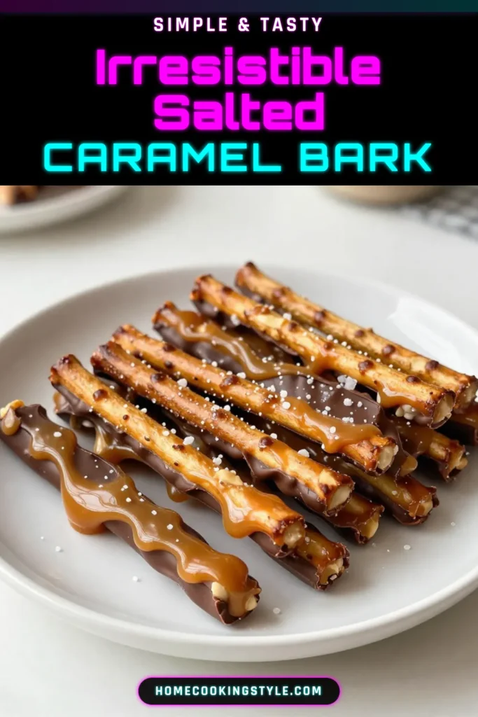 Discover the irresistible taste of Salted Caramel Pretzel Bark! This easy no-bake snack combines crunchy pretzels, creamy chocolate, and rich caramel for a delightful dessert. Perfect for satisfying your sweet tooth, this recipe makes for a delicious addition to your collection of pretzel dessert recipes. Try this quick treat today and enjoy the perfect blend of salty and sweet. Don’t forget to save this amazing dessert recipe! #SaltedCaramelPretzelBark #EasyChocolateBark #SaltedCaramelRecipes #NoBakeSnackIdeas
