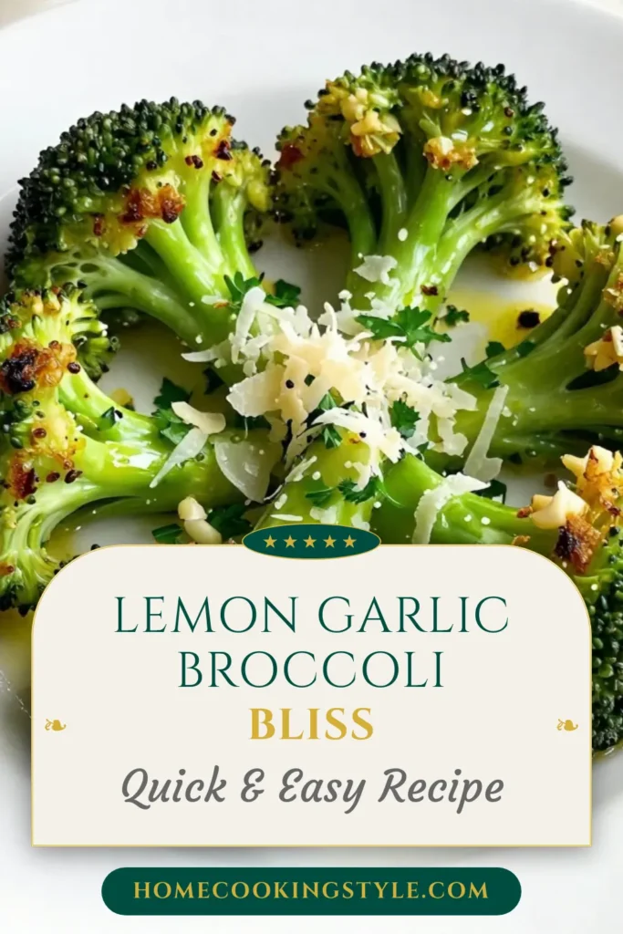 Elevate your meals with this delicious Lemon Garlic Roasted Broccoli recipe. Perfect as a healthy broccoli side dish, this zesty roasted broccoli combines the bright flavors of lemon and garlic for a tasty addition to any meal. Try this Parmesan broccoli recipe for an extra cheesy twist! Perfect for busy weeknights. Save this recipe for your next dinner and enjoy zesty roasted vegetables that everyone will love! #RoastedBroccoli #HealthyEating #SideDish #RecipeIdeas