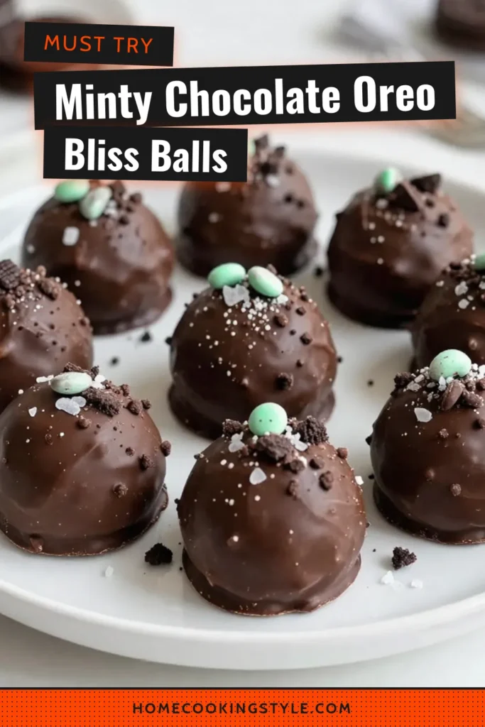 Indulge in these delightful Chocolate Mint Oreo Truffles, the perfect no-bake treat! This easy Oreo Truffles recipe combines creamy cream cheese and crunchy Oreo cookies, coated in smooth dark chocolate and topped with mint chocolate candies. Ideal for parties or a sweet personal treat, these mint chocolate candies are sure to impress. Save this recipe and make these irresistible Chocolate Mint Truffles today! #NoBakeTruffles #ChocolateMintTruffles #OreoTrufflesRecipe #DarkChocolateDesserts