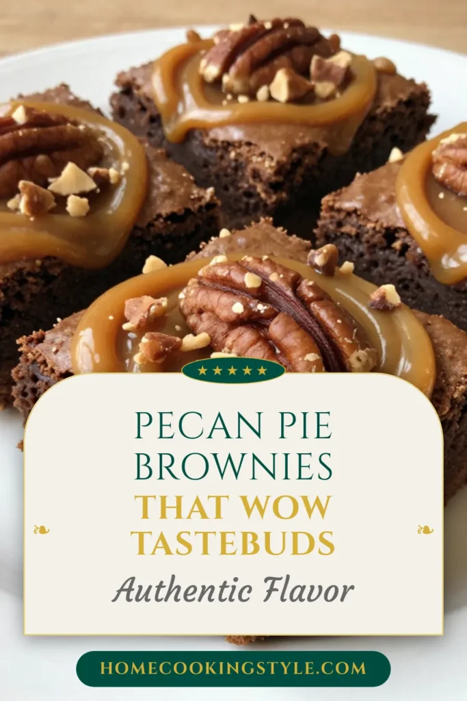 Indulge in these decadent pecan pie brownies that combine rich chocolate, caramel, and crunchy pecans for the ultimate dessert experience. This easy brownie recipe is perfect for gatherings or a cozy night in. With fudgy pecan brownies layered with caramel, it's a chocolate lover's dream. Make this delicious dessert with pecans today and satisfy your sweet tooth! Save this recipe now! #PecanPieBrownies #FudgyBrownies #EasyBrownieRecipes #DessertWithPecans