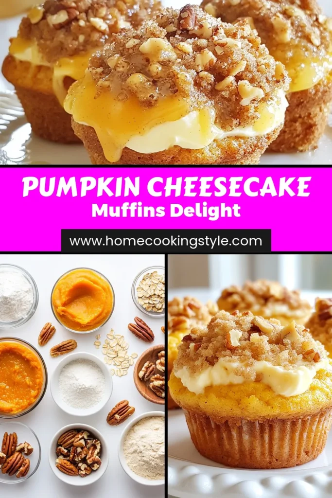 Indulge in these Pumpkin Cheesecake Streusel Muffins, the perfect treat for your fall baking adventures! These easy cheesecake muffins combine the rich flavors of pumpkin and cream cheese, all topped with a delicious streusel. Enjoy warm with a drizzle of honey or syrup. Don't miss out on this incredible recipe for pumpkin spice muffins that will elevate your autumn mornings. Save this recipe now! #PumpkinCheesecakeMuffins #FallBakingRecipes #EasyCheesecakeMuffins #StreuselToppedMuffins