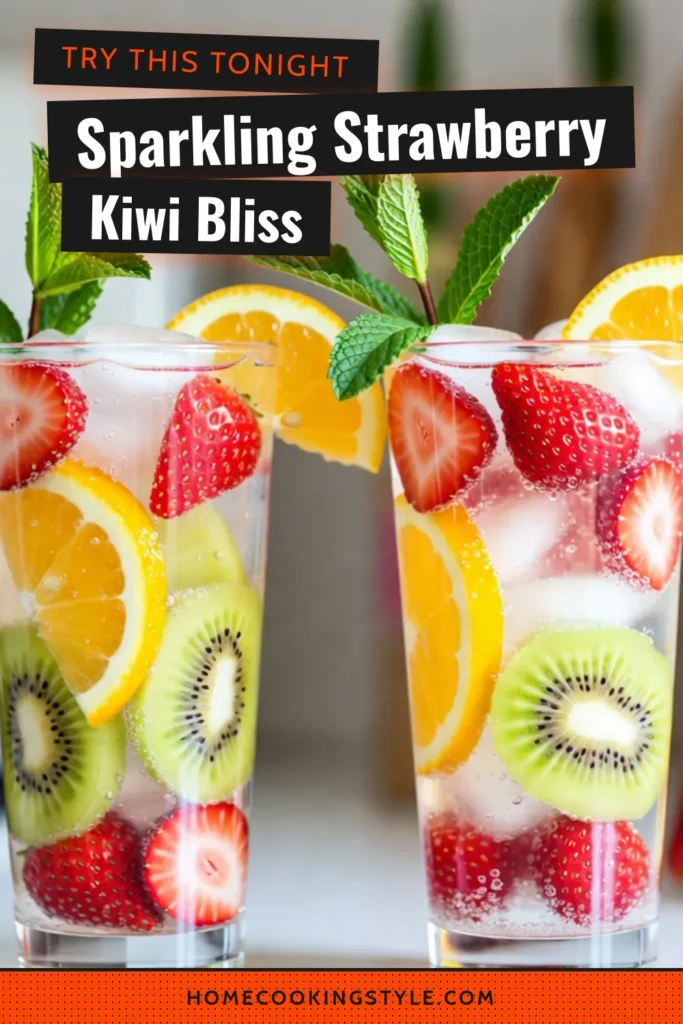 Quench your thirst this summer with our delightful Strawberry Kiwi Mocktail! This Sparkling Mocktail Recipe combines fresh strawberries and kiwis for a refreshing non-alcoholic fruit drink that's perfect for parties. It's easy to make and ideal for gatherings, ensuring everyone can enjoy a vibrant beverage. Try this delicious recipe and impress your guests with a flavorful summer beverage. Save this recipe for your next event! #mocktail #summerdrinks #partybeverage #refreshingdrinks