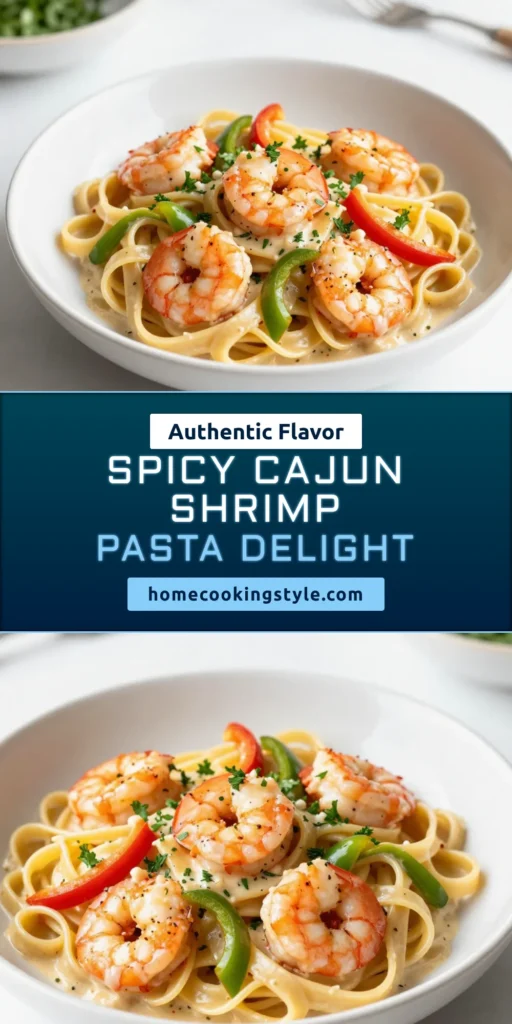 Discover this easy Cajun shrimp pasta recipe that will elevate your dinner game in just 30 minutes! This creamy shrimp pasta features tender fettuccine tossed with perfectly seasoned shrimp, vibrant bell peppers, and a rich sauce. Perfect for a quick shrimp dinner, this dish is bursting with flavor and is sure to impress your guests. Ready to savor a delectable fettuccine shrimp dish? Save this recipe now! #CajunShrimpPasta #QuickDinner #EasyPasta #CreamyShrimpPasta