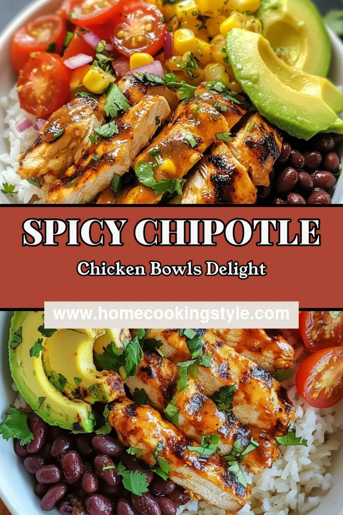 Discover the ultimate Spicy Chipotle Chicken Burrito Bowls! This easy chicken burrito bowl recipe combines marinated chicken with fluffy jasmine rice, black beans, and vibrant toppings for a healthy chipotle burrito experience. Perfect for meal prep or a quick dinner, these flavorful bowls are sure to satisfy your cravings. Try this recipe today and enjoy a delicious meal! Save it for later! #BurritoBowl #HealthyRecipes #ChipotleChicken #EasyMeals