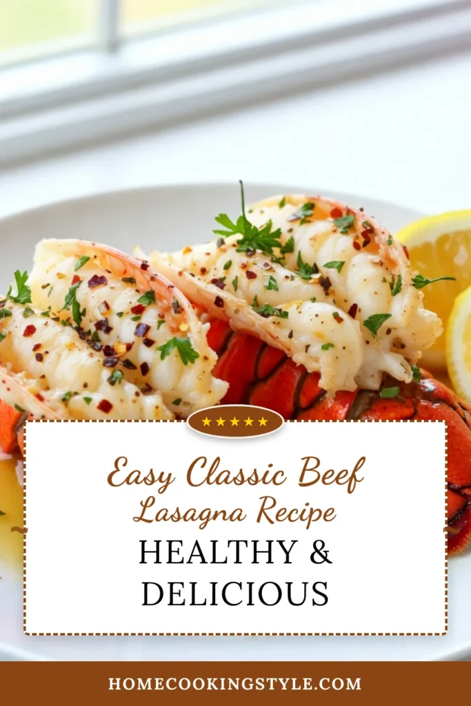 Indulge in a delicious dinner with spicy garlic butter lobster tails. This baked lobster tail recipe is easy to follow and perfect for seafood lovers. Learn how to cook lobster tails with a flavorful garlic butter sauce and a hint of spice. Elevate your next meal with this simple yet impressive lobster tail dinner recipe. Save and follow for more easy seafood recipes! #LobsterTails #SeafoodRecipes #EasyDinners #CookLobsterTails