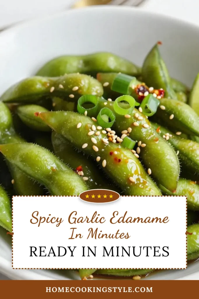 Looking for a deliciously easy edamame appetizer? Try this spicy garlic edamame recipe! It's a perfect addition to your collection of Asian-inspired snacks. Learn how to cook edamame with flavors that pack a punch and enjoy healthy spicy snacks that everyone will love. Ready in just 15 minutes, this recipe is a must-try! Save this to your board for a quick and tasty treat! #SpicyGarlicEdamame #EasyEdamameAppetizer #HealthySnacks #AsianInspiredSnacks