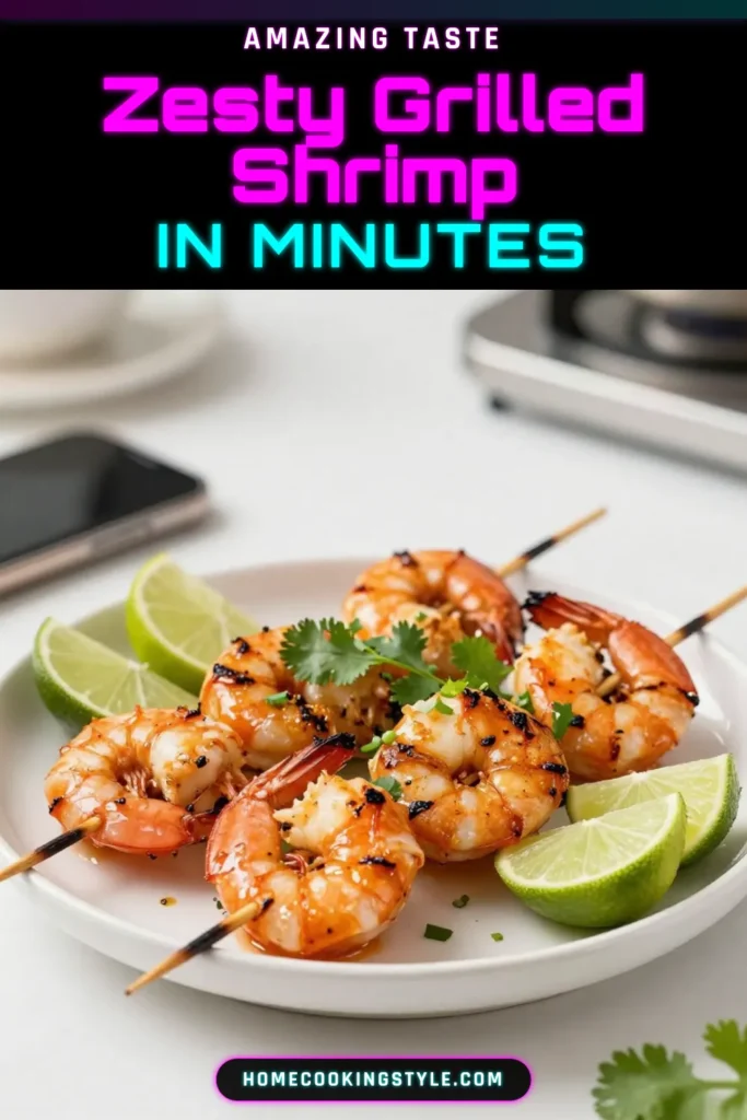 Dive into this flavorful Chili Lime Grilled Shrimp recipe! Perfect for your next cookout, these easy shrimp skewers are marinated in a zesty shrimp marinade with chili powder, lime juice, and garlic. In just 40 minutes, you can enjoy a spicy shrimp recipe that’s sure to impress. Don’t miss out on the taste explosion! Save this recipe and impress your guests today. #GrilledShrimpRecipe #ChiliLimeShrimp #EasyShrimpSkewers #SpicyShrimpRecipe