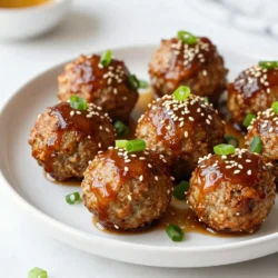 To make Honey Sriracha Meatballs, you need the right mix of ingredients. Here’s what you need: - 1 lb ground chicken - 1/2 cup breadcrumbs - 1/4 cup grated Parmesan cheese - 2 cloves garlic, minced - 1/4 cup green onions, chopped - 1 large egg - 1 teaspoon salt - 1/2 teaspoon black pepper - 1/2 teaspoon ginger powder - 1/4 cup honey - 1/4 cup Sriracha sauce - 2 tablespoons soy sauce - 1 tablespoon rice vinegar These ingredients create a mix of flavors that shine. Ground chicken keeps the meatballs light. Breadcrumbs help them hold together. Parmesan adds a nice salty bite. Garlic and green onions give freshness. The egg binds it all, while spices bring warmth. You can make these meatballs even better with a few extras. Consider adding: - Chopped cilantro for a fresh twist - Sesame seeds for crunch - Crushed red pepper for more heat These additions can boost flavor and texture. Try them out and see what you like! You might not have every ingredient on hand. Here are some swaps: - Use ground turkey instead of chicken for a leaner option. - Swap breadcrumbs for crushed crackers or oats if needed. - Replace Parmesan with another cheese like feta for a tangy taste. - If you don’t have rice vinegar, use apple cider vinegar instead. These substitutions help you adapt while keeping great flavors. Don't let missing items stop you from making these tasty meatballs! {{ingredient_image_1}} Start by preheating your oven to 400°F (200°C). This step makes sure your meatballs cook evenly. Next, gather all your ingredients. You need ground chicken, breadcrumbs, and Parmesan cheese. Don’t forget garlic, green onions, egg, salt, pepper, and ginger powder. Place these items in a large mixing bowl. It’s key to mix them well. This blend gives the meatballs great flavor. Now, it’s time to shape your meatballs. Use your hands to take small portions of the mixture. Form each meatball into a ball about 1 inch wide. Place them on a baking sheet lined with parchment paper. Make sure to leave some space between each meatball. This space helps them cook without sticking together. In a separate bowl, combine honey, Sriracha, soy sauce, and rice vinegar. This mix creates a tasty glaze. Set aside some glaze for later. Bake the meatballs in the oven for about 15 minutes. You want them to be golden brown and cooked through. After 15 minutes, brush the meatballs with the reserved glaze. Return them to the oven for another 5 minutes. Once done, let them cool slightly before serving. Enjoy the bold and flavorful taste! To cook meatballs just right, keep the size uniform. Each meatball should be about one inch wide. This helps them cook evenly. Bake them at 400°F for about 15 minutes. The meatballs turn golden brown and are fully cooked inside. For extra flavor, brush them with glaze in the last five minutes of baking. Use a meat thermometer to check that the inside reaches 165°F. Add more depth to the flavor by experimenting with ingredients. Try using ground ginger instead of ginger powder for a fresher taste. You can also mix in herbs like cilantro or parsley. For a smoky touch, add smoked paprika. If you want more heat, increase the Sriracha or add red pepper flakes. These small tweaks make a big difference in flavor. Serve the Honey Sriracha meatballs on a large platter. Drizzle extra glaze over the top for a shiny finish. Garnish with chopped green onions and sesame seeds for a pop of color. Pair the meatballs with rice or noodles to soak up the sweet and spicy sauce. For a fun twist, serve them as sliders in small buns. They are great for parties or casual dinners! Pro Tips Use Fresh Ingredients: Always opt for fresh garlic and green onions to enhance the flavor of your meatballs. Adjust Spice Level: Modify the amount of Sriracha to suit your taste. Adding more will intensify the heat. Keep Meatballs Uniform: Ensure your meatballs are uniform in size for even cooking throughout. Let Them Rest: Allow the meatballs to rest for a few minutes after baking for better flavor and texture. {{image_2}} If you love heat, add more Sriracha! Use one-third cup instead of one-fourth. This extra spice kicks up the flavor. Mix it well with the glaze. You can also add red pepper flakes for more heat. Just a pinch goes a long way. Adjust the spice to suit your taste. You don't have to stick with chicken. Ground turkey or beef works great too. Both add different flavors and textures. If using turkey, keep the mix light and fluffy. This ensures the meatballs stay moist. Ground beef gives a richer taste. Choose what you love most. Want to make these meatballs gluten-free? Simply swap breadcrumbs with gluten-free options. Almond flour or crushed gluten-free crackers work well. For a low-carb version, use cauliflower rice instead of breadcrumbs. It keeps the meatballs light and tasty. These adaptations let everyone enjoy this dish! To keep your Honey Sriracha Meatballs fresh, let them cool first. Use an airtight container. Place a piece of parchment paper between layers if stacking. This keeps them from sticking together. Store them in the fridge for up to three days. For longer storage, freezing is a great option. When you’re ready to enjoy your meatballs again, preheat your oven to 350°F (175°C). Place the meatballs on a baking sheet. Cover them with foil to stop them from drying out. Heat for about 15 minutes, or until warm. You can also reheat them in the microwave. Use a microwave-safe dish and cover them to keep moisture in. If you want to make a big batch, freezing is easy. After baking, let the meatballs cool. Then, arrange them on a baking sheet. Freeze them for about an hour until solid. Once frozen, place them in a freezer bag. Label the bag with the date. They last up to three months in the freezer. When you're ready to eat, thaw them overnight in the fridge before reheating. Bake Honey Sriracha meatballs for about 15 minutes at 400°F (200°C). They should be golden brown and fully cooked. After the initial baking, brush them with glaze and bake for 5 more minutes. This adds more flavor and a nice shine. You can serve these meatballs with many sides. Here are some great options: - Steamed rice or quinoa - Noodles, like spaghetti or rice noodles - Stir-fried vegetables - A fresh green salad These sides balance the sweet and spicy meatballs well. Yes, you can make the meatballs ahead of time. Mix the ingredients and shape them into balls. Store them in the fridge for up to 24 hours. You can also freeze them for later use. Just bake them straight from the freezer. Adjust the baking time as needed. In this post, we explored how to make Honey Sriracha Meatballs. We covered key ingredients, step-by-step cooking methods, and helpful tips. You learned about flavor variations and how to store or reheat these tasty bites. Now you can enjoy great meals while being creative in the kitchen. Whether you choose spicy meatballs or a healthier option, you have the tools to succeed. Happy cooking!
