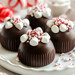 To make delightful hot chocolate bombs, you need a few simple ingredients. Here’s the list: - 1 cup high-quality dark chocolate chips (or milk chocolate if preferred) - 1/2 cup hot cocoa mix - 1/2 cup mini marshmallows - 1/4 cup crushed peppermint candies (or your choice of toppings) - Silicone mold for shaping hot chocolate bombs - Optional: decorative sprinkles for garnish These ingredients are easy to find at your local grocery store. I love using high-quality chocolate for a rich taste. If you want a sweeter treat, milk chocolate works great too. The hot cocoa mix gives the bomb its signature flavor. Mini marshmallows add a fun and fluffy texture. Crushed peppermint candies bring a festive touch, but feel free to use any toppings you like! The silicone mold is key to shaping your bombs. It makes removing them easy. Lastly, decorative sprinkles can make your bombs look even more tempting. You can mix and match these ingredients to fit your taste. Enjoy the process of making these sweet treats! {{ingredient_image_1}} To start, you need to melt the chocolate. You can use the microwave or a double boiler. If you choose the microwave, place the chocolate chips in a bowl. Heat them in 30-second bursts. Stir between each burst until smooth. If you use a double boiler, heat water in a pot. Place a bowl on top and let the chocolate melt gently. Next, you coat the molds. Use a spoon or a pastry brush to spread chocolate inside the silicone mold. Make sure the layer is thick enough to hold together. If it's too thin, your bombs will break. Once coated, put the mold in the fridge for about 10 minutes. This helps the chocolate firm up. After the chocolate sets, take out the mold. Add 1 to 2 tablespoons of hot cocoa mix to each shell. Then, throw in a handful of mini marshmallows. For some fun, sprinkle crushed peppermint candies or your favorite toppings on top. Now, it’s time to seal the bombs. Heat a plate in the microwave for 30 seconds. Take the empty chocolate shells and press their open edges onto the warm plate. This melts the edges slightly. Quickly press the halves together to seal them. Hold them for a few seconds. This step is key for keeping the bombs intact. If you want to make them pretty, drizzle some melted chocolate on top. You can also add sprinkles for extra cheer. This step is fun and adds a personal touch. Once set, store your hot chocolate bombs in an airtight container. Keep them in a cool, dry place. They will stay fresh until you are ready to enjoy them. To get smooth chocolate, use high-quality chocolate chips. Melt them slowly. I recommend using a microwave. Set the power to medium and heat in 30-second bursts. Stir after each round. If you prefer, use a double boiler for a gentle melt. This method avoids burning the chocolate. Always stir until silky and shiny. Choose silicone molds for making hot chocolate bombs. They are flexible and non-stick. This makes it easy to pop out your bombs. Remember to coat the molds thickly with chocolate for strength. This will help keep each bomb intact. Look for molds shaped like spheres for a classic look. You can add fun flavors to your hot chocolate bombs. Try different toppings like crushed cookies, caramel bits, or nuts. Experiment with spices like cinnamon or chili powder for a kick. For a minty touch, crushed peppermint is fantastic. These twists make each bomb unique and exciting. Pro Tips Quality Matters: Use high-quality chocolate chips for a richer flavor and smoother texture in your hot chocolate bombs. Chill for Success: Ensure your chocolate layers are thick enough and chill the mold properly to prevent cracks when sealing. Customize Your Fillings: Experiment with different fillings like flavored syrups, nuts, or dried fruit to create unique hot chocolate experiences. Perfect Serving: For the best presentation, serve the bombs in clear mugs to showcase the melting action when hot milk is poured over them. {{image_2}} You can spice up your hot chocolate bombs for the holidays. Try using white chocolate with crushed gingerbread cookies for a cozy winter treat. For a festive touch, add a sprinkle of cinnamon or nutmeg. During Valentine's Day, use red and pink chocolate and fill them with heart-shaped marshmallows. For Halloween, consider dark chocolate with spooky sprinkles and candy corn. If you want a vegan or dairy-free option, use dairy-free chocolate chips. Replace the hot cocoa mix with a vegan version. You can even use coconut milk powder for a creamy texture. Mini marshmallows often contain gelatin, so look for vegan marshmallows. This way, everyone can enjoy your delicious hot chocolate bombs! You can customize your hot chocolate bombs with unique fillings. Instead of hot cocoa mix, try matcha powder for a green tea twist. You can also add flavored syrups, like hazelnut or caramel. For something fruity, use dried raspberries or strawberries. Experimenting with fillings makes your hot chocolate bombs special and fun! You can find hot chocolate bombs online easily. Look for trusted sites like Amazon or Etsy. They often have a wide range of choices. Check reviews to find high-quality products. Look for sellers who focus on gourmet items. These sellers often use fine ingredients. Read the descriptions carefully to ensure freshness. Some gourmet chocolate shops also sell hot chocolate bombs online. These shops may offer unique flavors. Look for specialty retailers that focus on chocolate. They often provide better quality and taste. You can even find seasonal flavors, which are fun to try. Local shops and bakeries are great places to find hot chocolate bombs. Check out your nearby chocolate shops first. Many of them sell homemade treats. Local bakeries may also make their own versions. Ask them if they have any in stock. Farmers' markets are also a good option. Many vendors sell homemade goods there. You might discover unique flavors that you cannot find elsewhere. Don’t forget to check your grocery store too. Some stores carry gourmet items, including hot chocolate bombs. When you find something you love, buy a few extra. They make great gifts or treats for yourself. Enjoy the warm, cozy experience that a hot chocolate bomb brings! Hot chocolate bombs are fun, round shells made of chocolate. When you drop them into hot milk, they melt and release cocoa powder, marshmallows, and other treats. They turn your drink into a delightful experience. 1. Prepare Your Mug: Get a mug ready for your hot chocolate. 2. Place the Bomb: Set a hot chocolate bomb in your mug. 3. Heat Your Milk: Heat milk until it’s very hot but not boiling. 4. Pour the Milk: Slowly pour the hot milk over the bomb. 5. Watch the Magic: Enjoy watching it melt and mix. 6. Stir and Enjoy: Stir your drink and savor the flavor. Yes, you can make hot chocolate bombs ahead of time. Store them in an airtight container. Keep them in a cool, dry place. They can last for up to two weeks if stored properly. You can add many fun items to your bombs, like: - Flavored cocoa mixes (like salted caramel) - Different types of chocolate chips - Sprinkles for color - Crushed cookies for extra crunch Feel free to get creative with your choices! You now have all the knowledge to make hot chocolate bombs. We covered the essential ingredients, step-by-step instructions, and tips for success. You can get creative with flavors and toppings. Remember, these treats are fun to make and customize. So, gather your supplies, get melting, and enjoy this cozy drink. You'll impress friends and family with your hot chocolate bombs. Happy making!